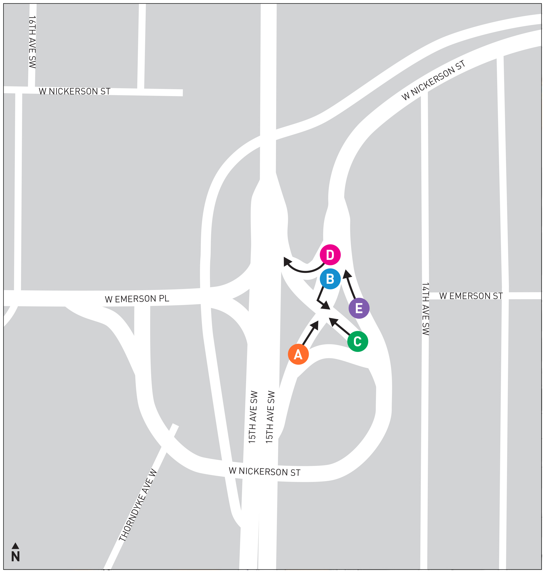 Map of Nickerson & 15th Closure