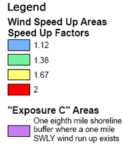 Wind Load Factors Map Legend