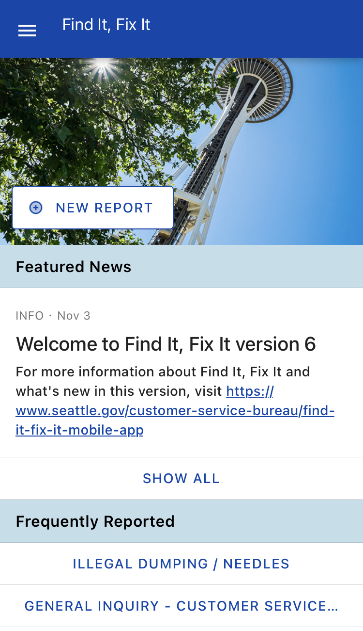 Screenshot of the Find It, Fix It app