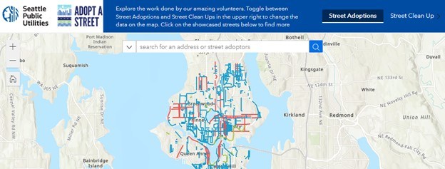 Clickable image of the currently adopted streets interactive map