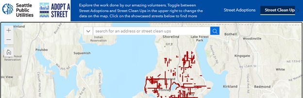 Clickable image of the street cleanups interactive map