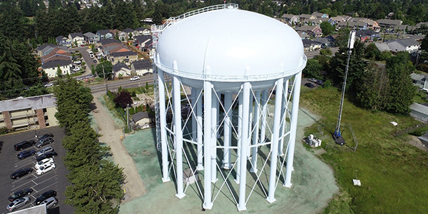 Photo of the repainted water tank