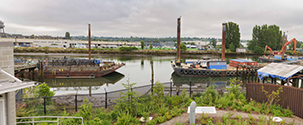 Alternate view from the station looking out at the Duwamish River.
