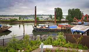 View from the station looking out at the Duwamish River.