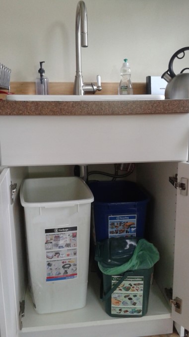 Photo of undersink solid waste containers