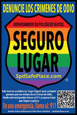 Report Hate Crimes Spanish sticker