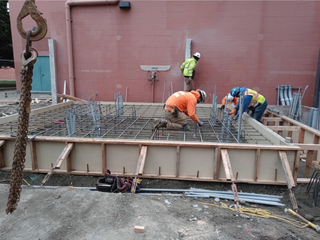 Crews at work at Miller Community Center