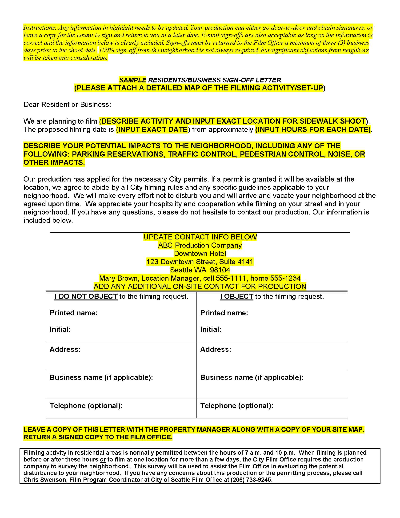 Sample notification letter page 1 Sample notification letter