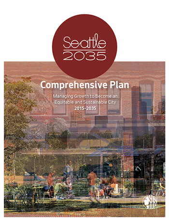 Image to the cover of the Seattle 2035 Comprehensive Plan