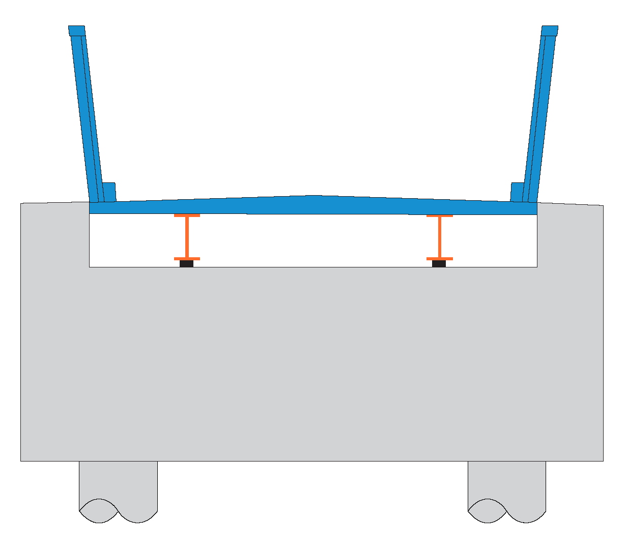 A Profile view of option one for the 33rd Ave W Ped and Bike Bridge.