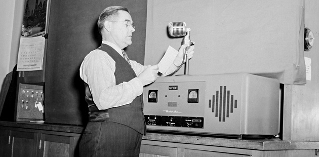 man with microphone