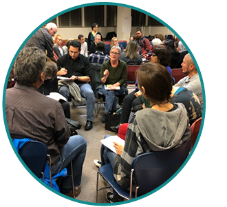 Public meeting discussing police contracts