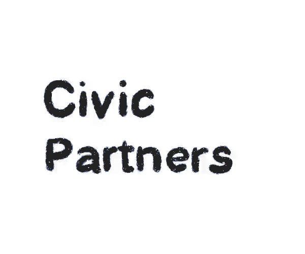 Hand drawn animation of "Civic Partners" transforming into "C.A.R.E. grant"