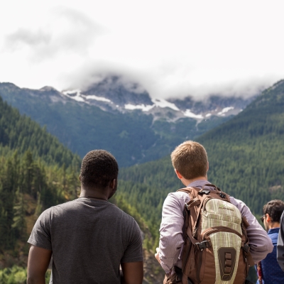 Looking out over the mountains