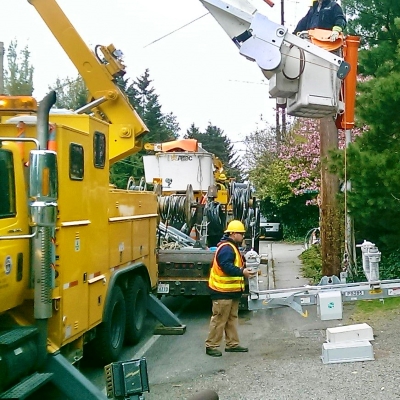 City Light Crew Installing an Automated Switch