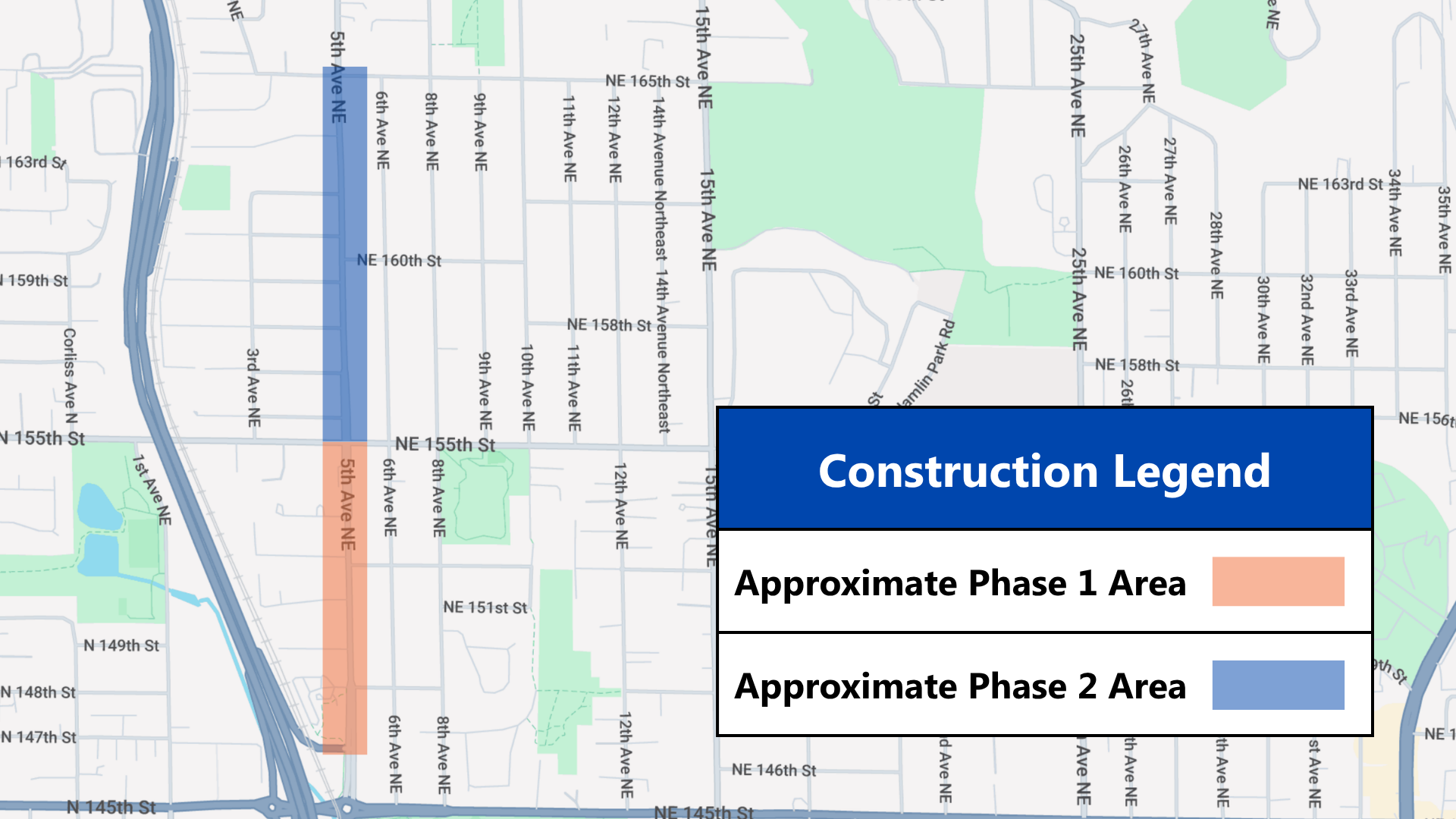 Shoreline 5th Avenue Cable Replacement Construction Project Map