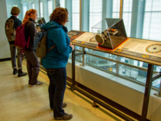 Visitors inside the Gorge Powerhouse Visitor Gallery