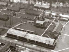 Historic aerial photo of the town of Newhalem