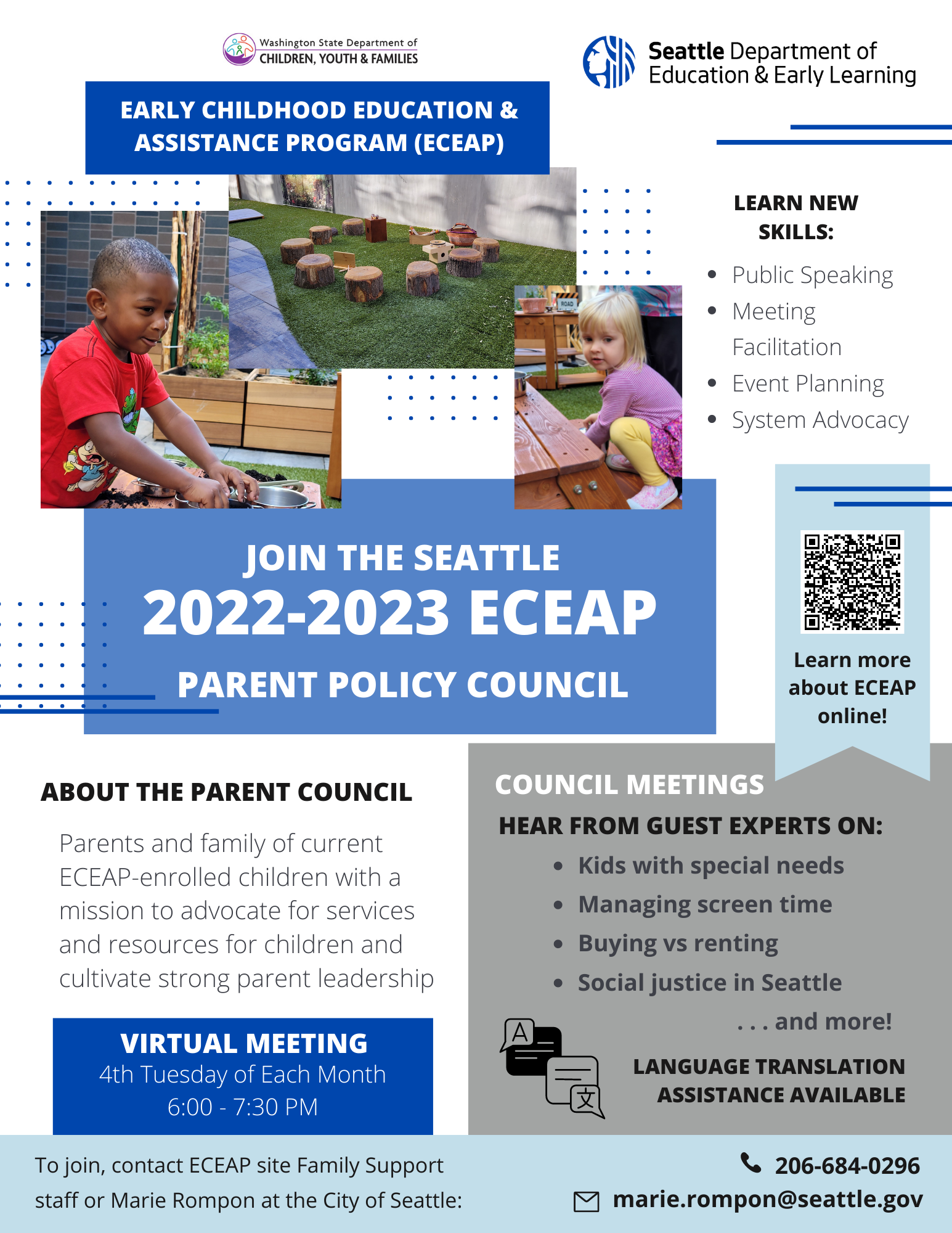 ECEAP parent council flyer image