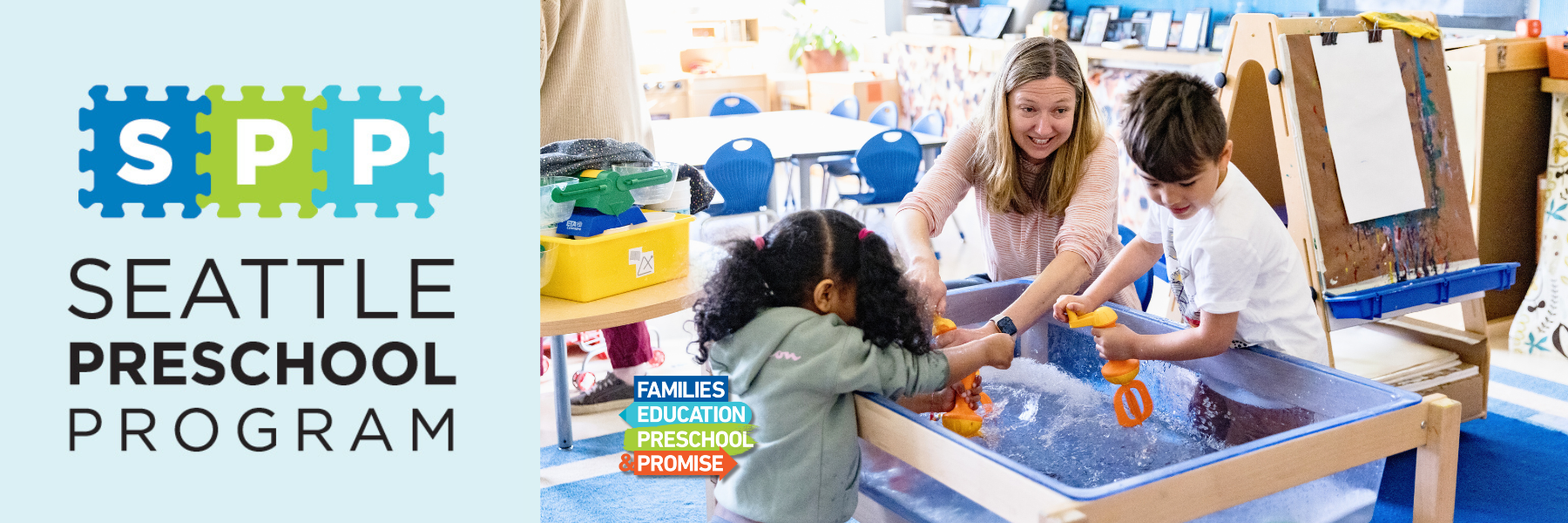 Preschoolers and teacher in classroom