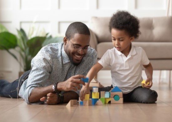 Father Son Learning at Home