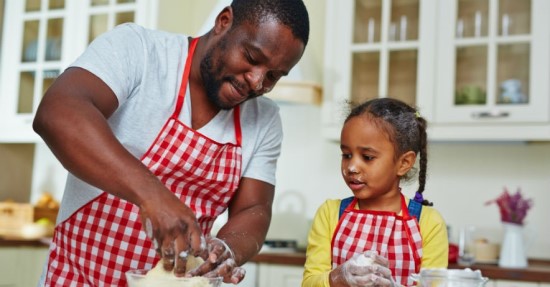 Father Daughter in the Kitchen