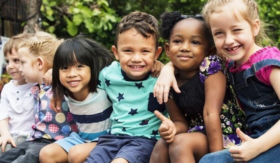 Group of Preschool Children Smiling