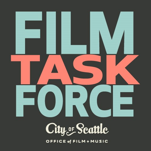 Icon that reads Film Task Force, City of Seattle Office of Film + Music