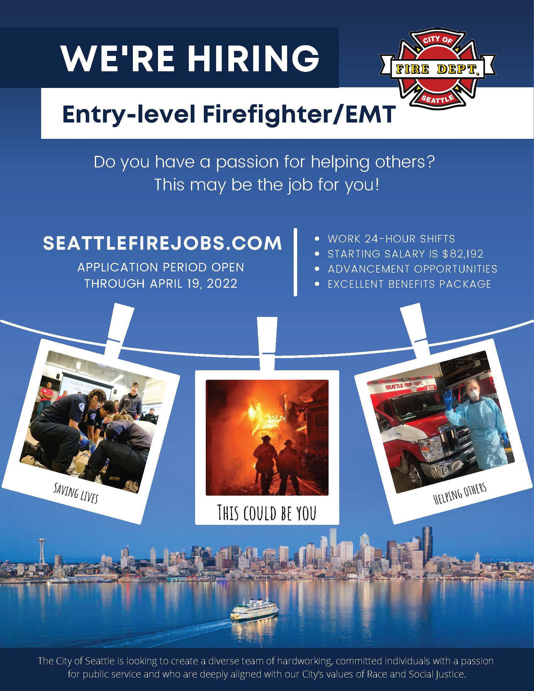 Entry level firefigher 8.5 x 11 Flyer poster