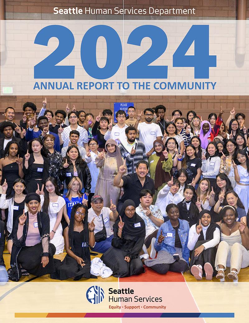 Cover of the HSD 2024 Annual Report featuring dozens of SYEP summer interns