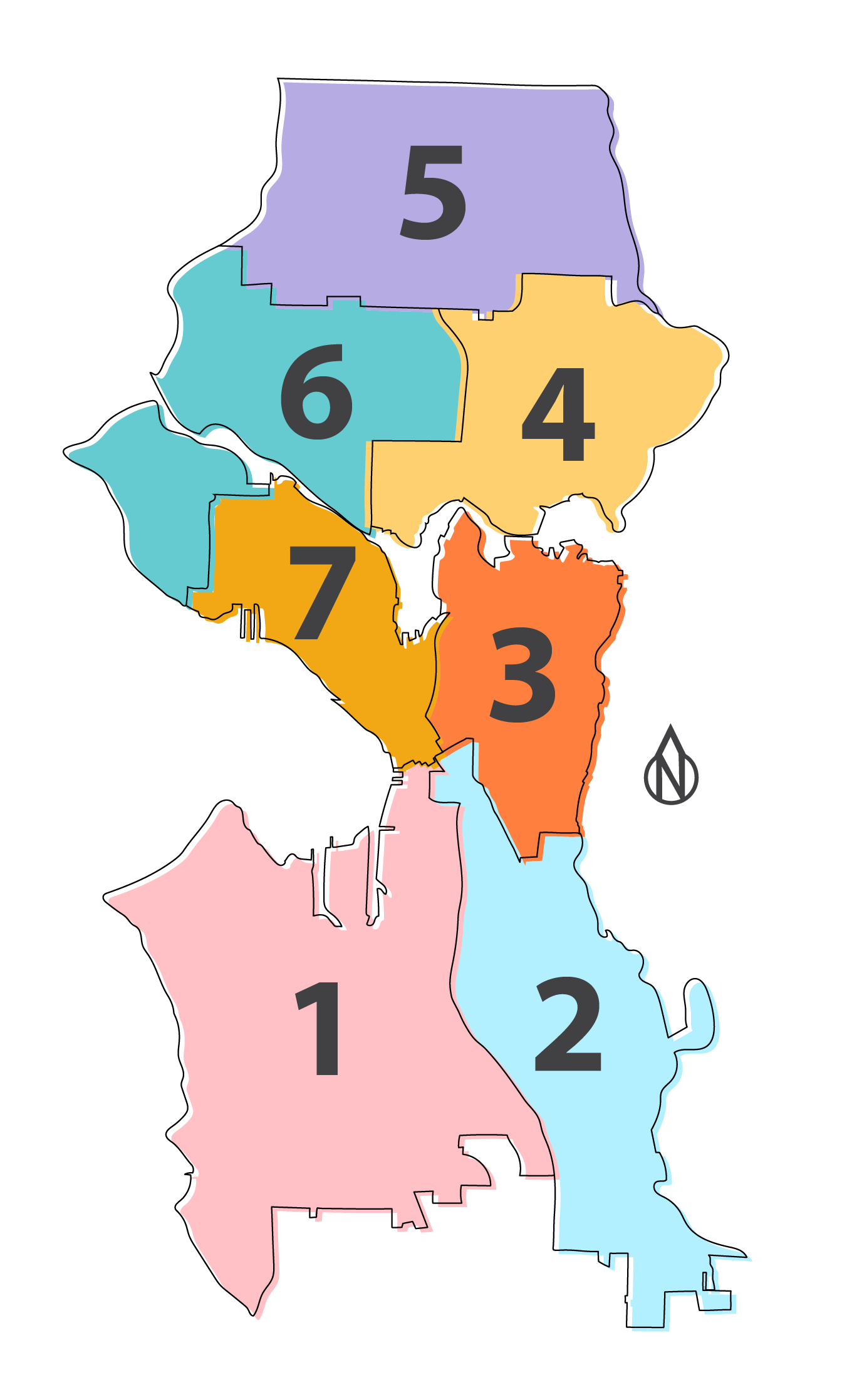 Map of seattle's 2024 Council Districts
