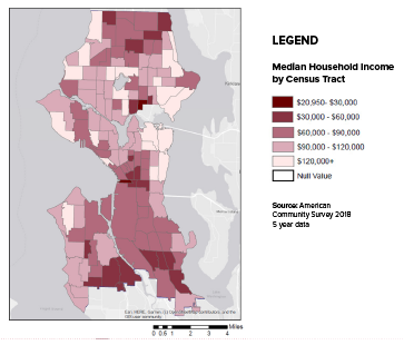 Median Household income by census tract