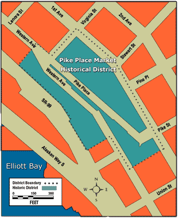 Pike Place MArket Historical District Boundary Map