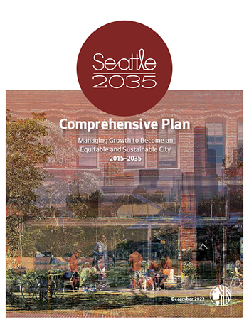 Image to the cover of the Seattle 2035 Comprehensive Plan