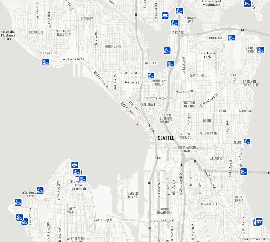 Click to open a new window with this interactive GIS map of boat ramp locations. A text-only document showing boat launch addresses is linked below.