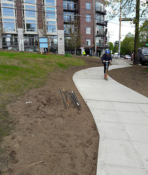 New sidewalk at Cayton Corner Park April 2018