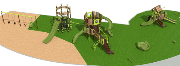 Rendering of overall view of new play area - thumbnail image and link to larger version