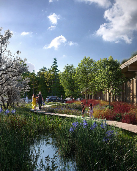Artist’s rendering looking south along the path of water collection.
