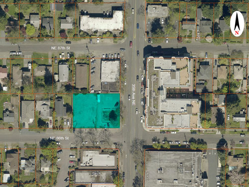 Aerial photo of landbanked site location for future Wedgwood Park