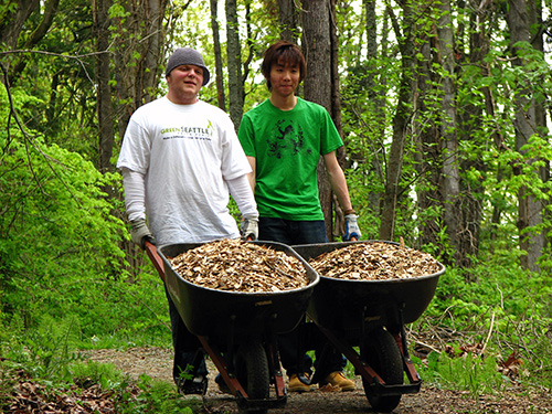 Mulching at Colman Park