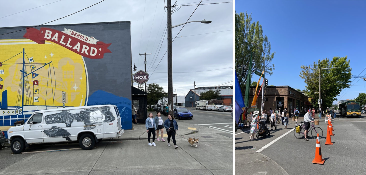 People out and about on Ballard streets