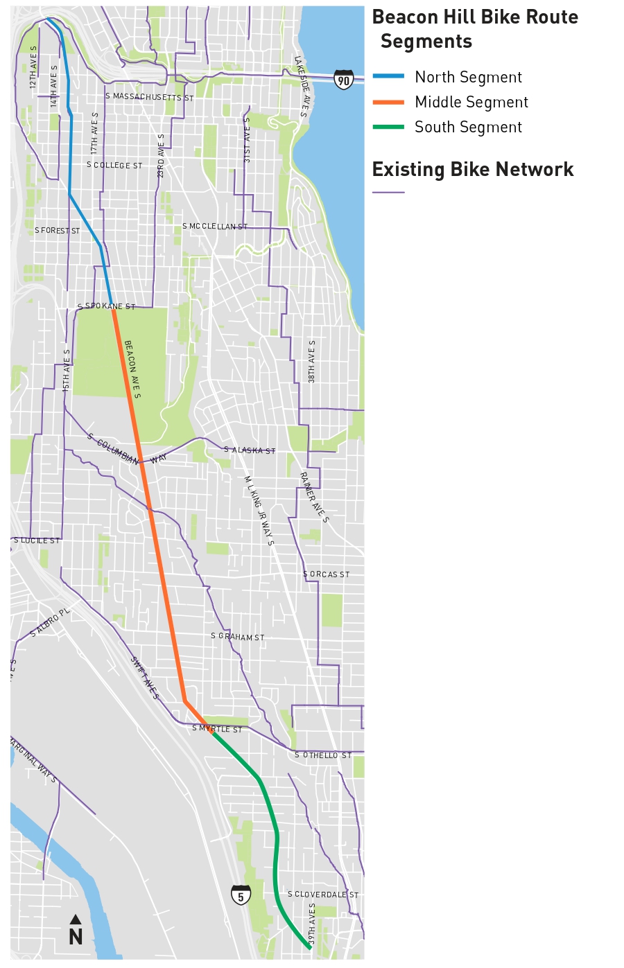 Beacon Hill Bike Route All Segments Project Map