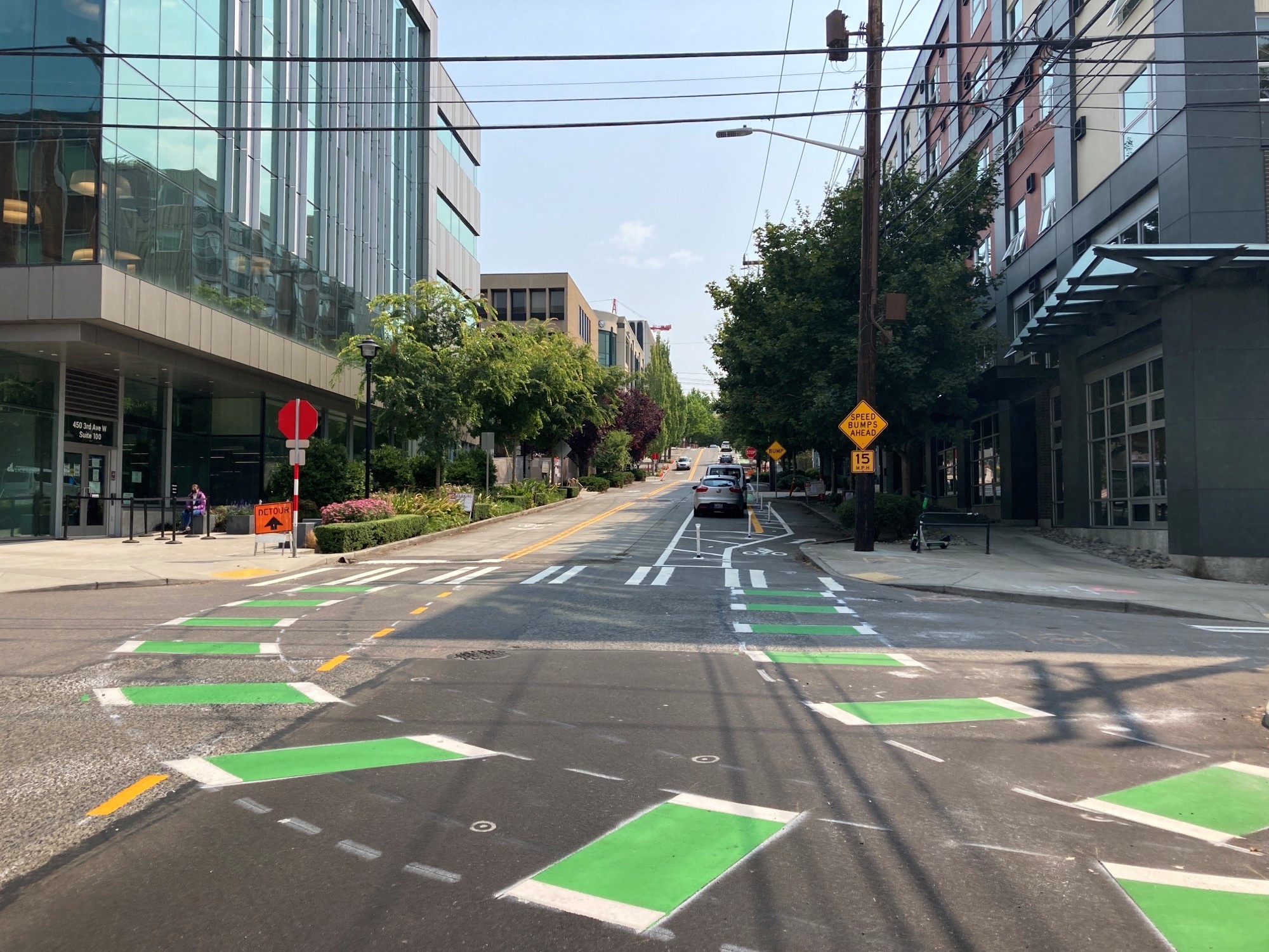 New biking connection at 3rd Ave W and W Harrison St
