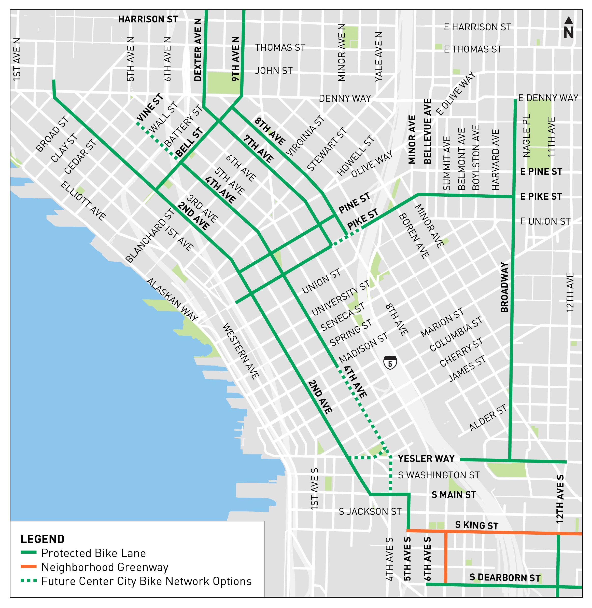 Center City Bike Network map