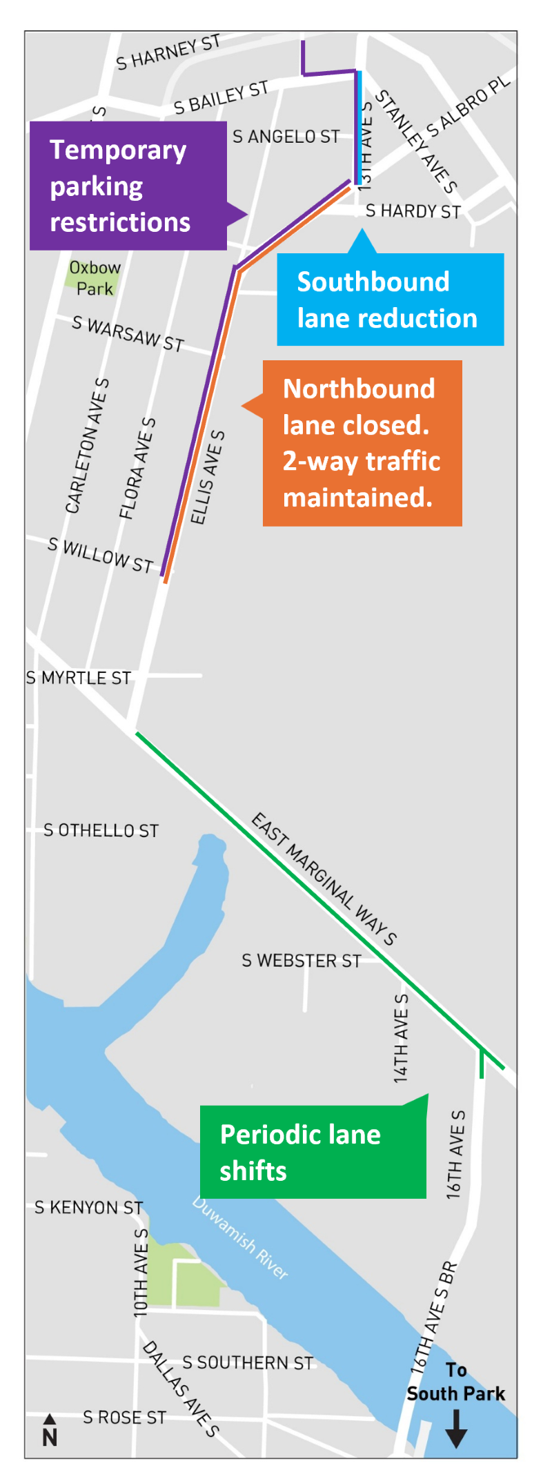 Traffic control to expect in the project area over the next few weeks