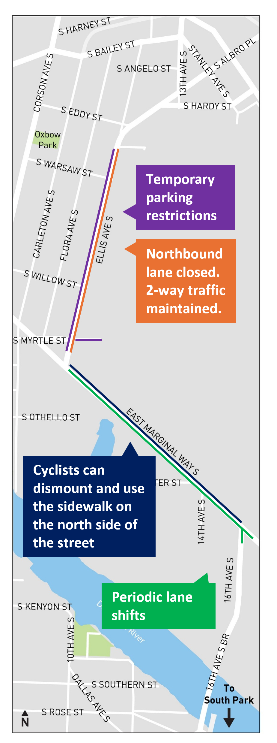 Traffic control to expect in the project area over the next few weeks