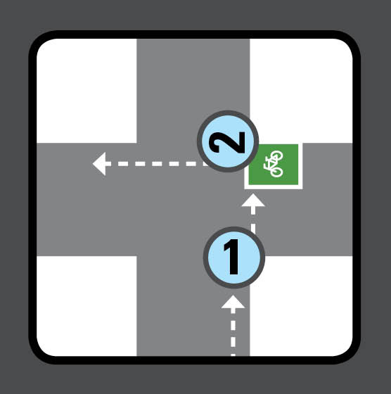 Example of a two stage left turn box