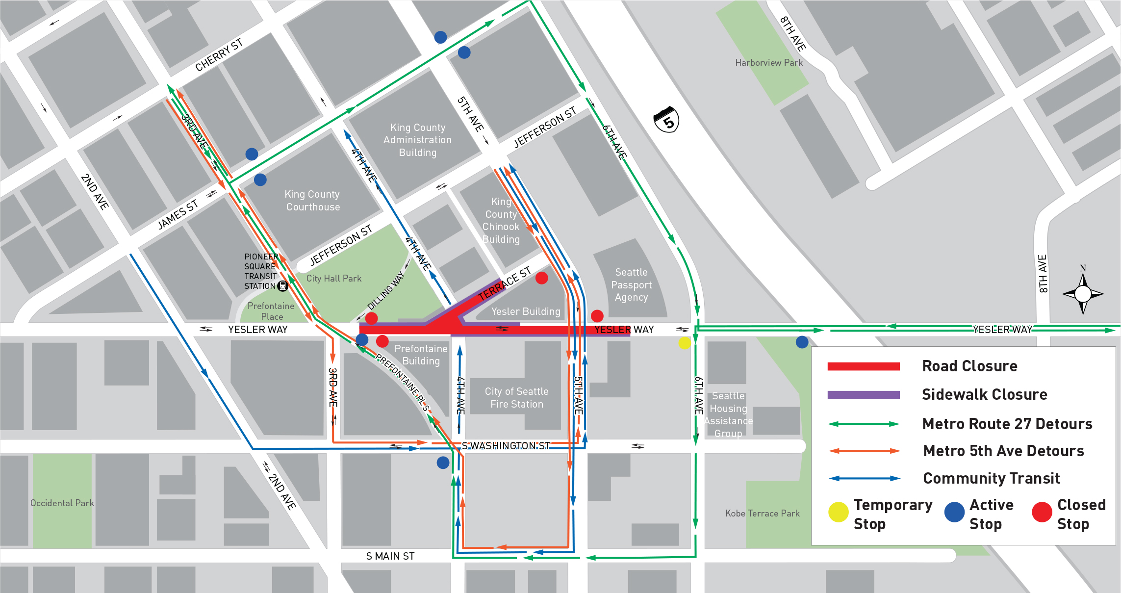 Transit detour routes