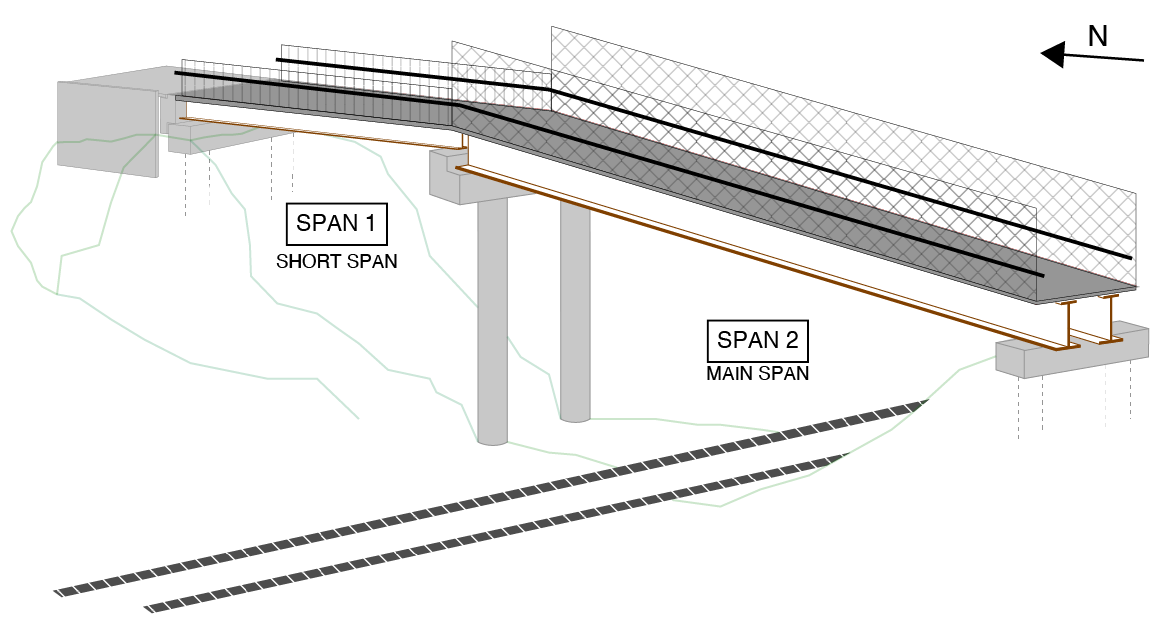 A graphic rendering of the future 33rd Ave W Pedestrian and Bicycle bridge