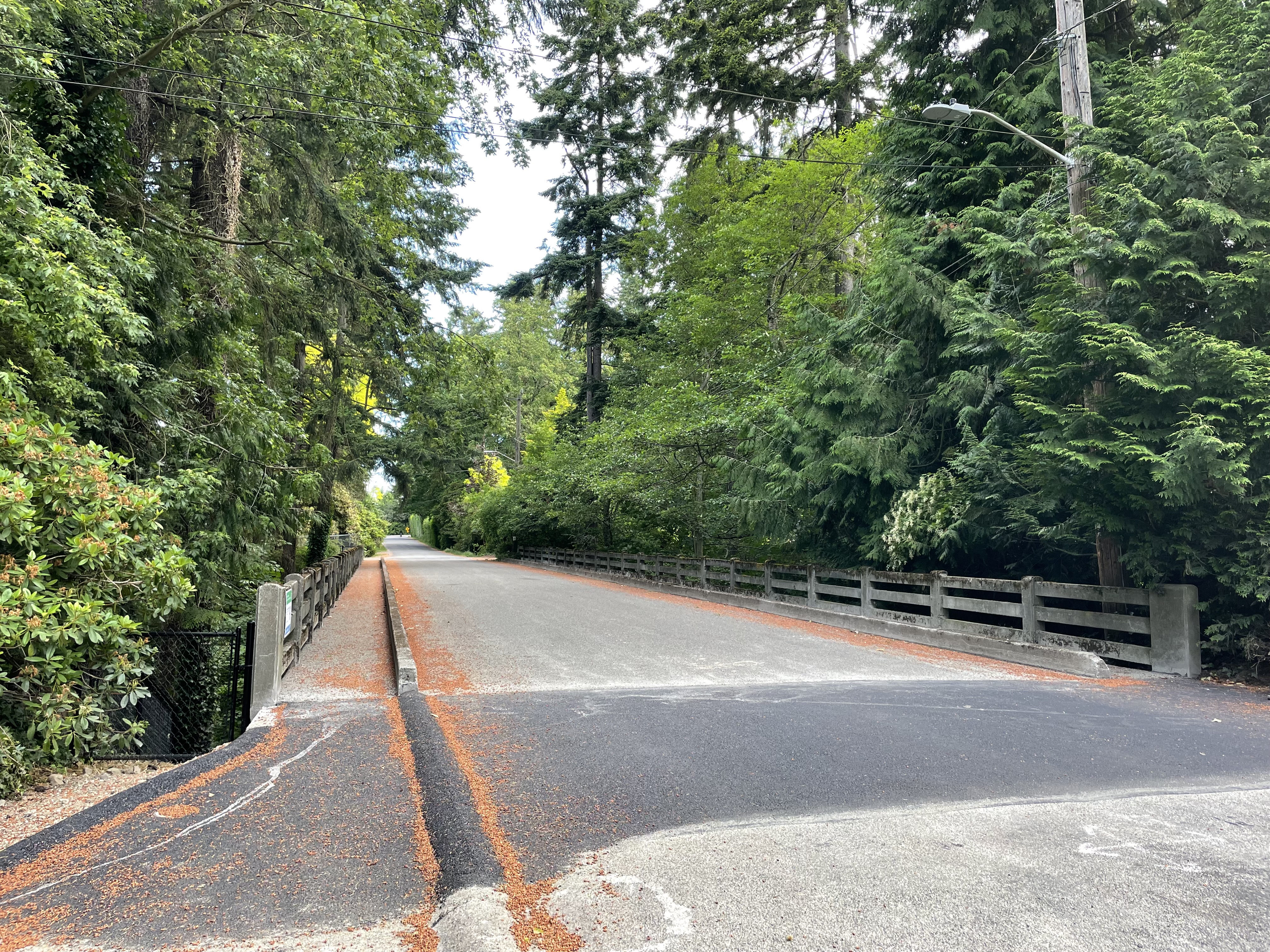 An image showing the road where the bridge work was completed. 